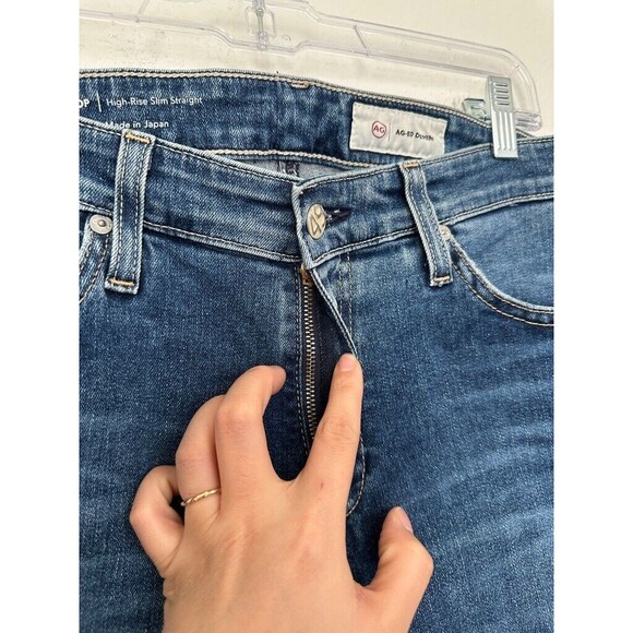 AG Adriano Goldschmied Mari Crop Slim Straight Jeans - Dark Blue / size 28 - Picture 6 of 10